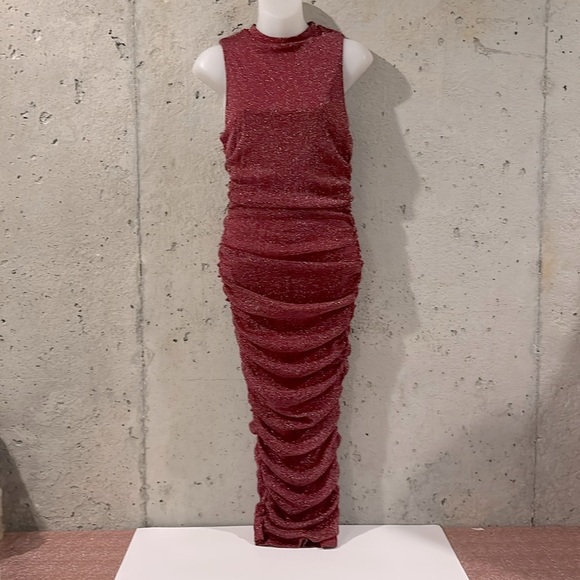 NWT - FashionNova Wine “Keep Standards High” Midi Dress - Size L - Picture 1 of 8